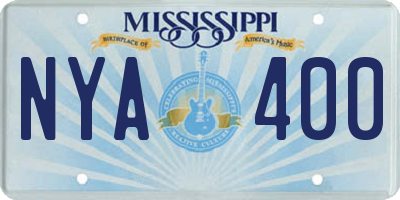 MS license plate NYA400