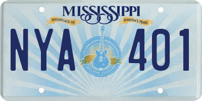 MS license plate NYA401
