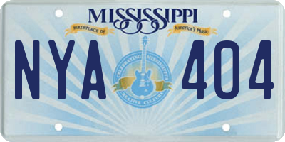 MS license plate NYA404