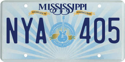 MS license plate NYA405