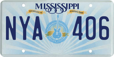 MS license plate NYA406
