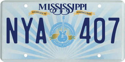 MS license plate NYA407