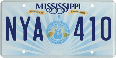 MS license plate NYA410