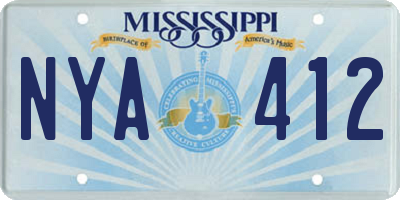 MS license plate NYA412