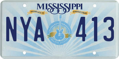 MS license plate NYA413