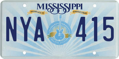 MS license plate NYA415