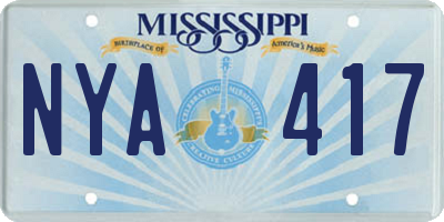MS license plate NYA417