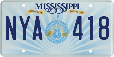 MS license plate NYA418
