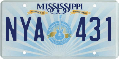 MS license plate NYA431