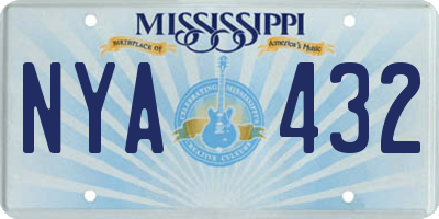 MS license plate NYA432
