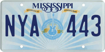 MS license plate NYA443