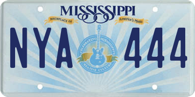 MS license plate NYA444