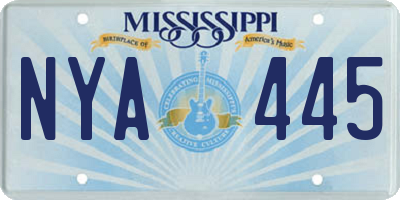 MS license plate NYA445