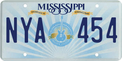 MS license plate NYA454