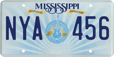 MS license plate NYA456
