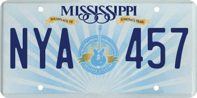 MS license plate NYA457