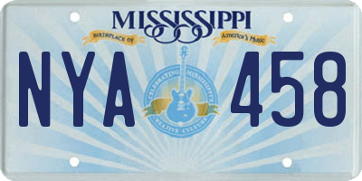MS license plate NYA458