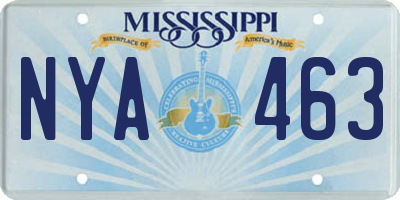 MS license plate NYA463