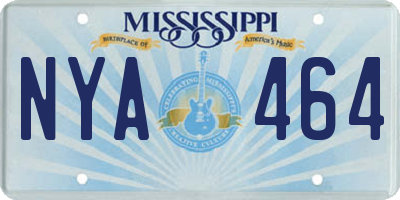 MS license plate NYA464