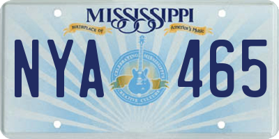 MS license plate NYA465