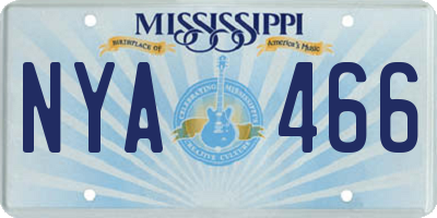 MS license plate NYA466