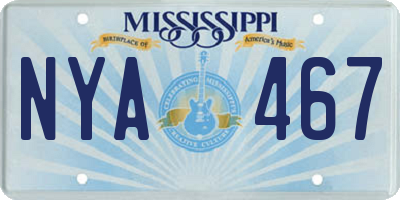 MS license plate NYA467