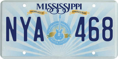 MS license plate NYA468