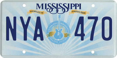 MS license plate NYA470