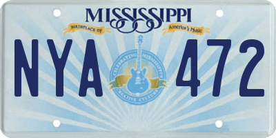 MS license plate NYA472