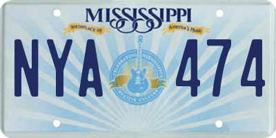 MS license plate NYA474