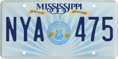 MS license plate NYA475