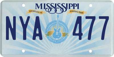 MS license plate NYA477