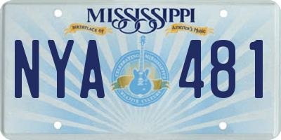 MS license plate NYA481