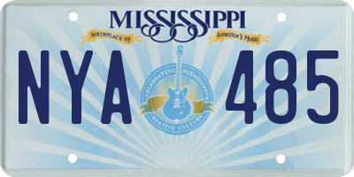 MS license plate NYA485