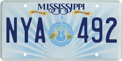 MS license plate NYA492