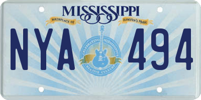 MS license plate NYA494