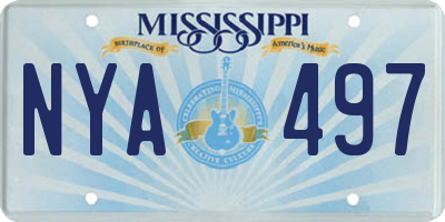 MS license plate NYA497