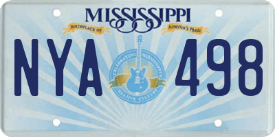MS license plate NYA498