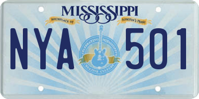 MS license plate NYA501