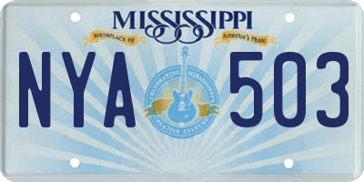MS license plate NYA503
