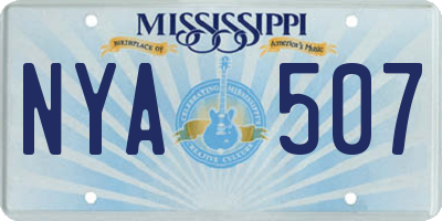 MS license plate NYA507
