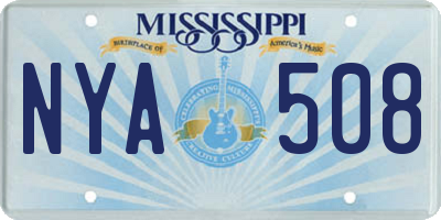 MS license plate NYA508