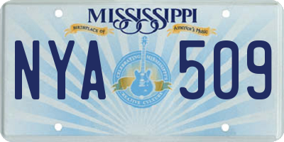 MS license plate NYA509