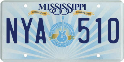 MS license plate NYA510