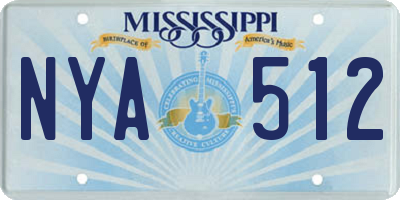 MS license plate NYA512