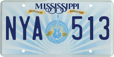 MS license plate NYA513