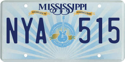 MS license plate NYA515