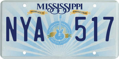 MS license plate NYA517