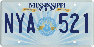 MS license plate NYA521