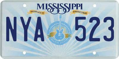 MS license plate NYA523